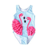 Striped Flamingo One-piece Swimsuit for Toddlers