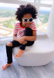 Stylish Round XO Sunglasses for Kids - White