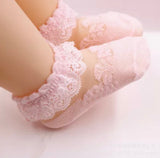 Sheer Baby Socks - Light Ribbon accent - Pink
