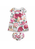 White Floral Dress by Newness Couture - Cute floral dress with short pant for little girls