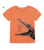 Alligator Tee - Orange graphic t-shirt for adventurous little boys