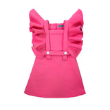 Jasmine Dress by MOQUE - neon pink dress with ruffles on sleeves