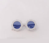 Stylish Sunflower Sunglasses for Kids - Sunflower plastic frame - White