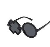 Stylish Round XO Sunglasses for Kids - Black