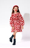 Airfish - Hearts Fleece Dress Red