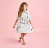 Nikolia Daisy Dress With Hand Embroidered Flower